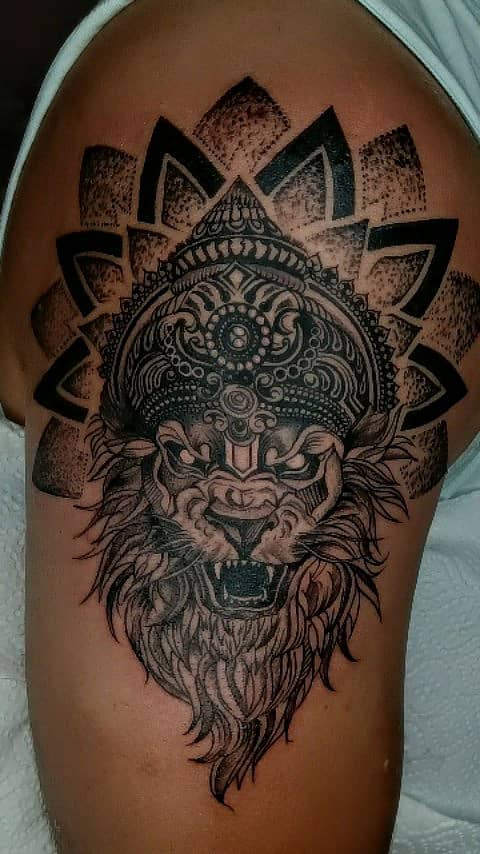 Ornamental Lion with Mandala Crown