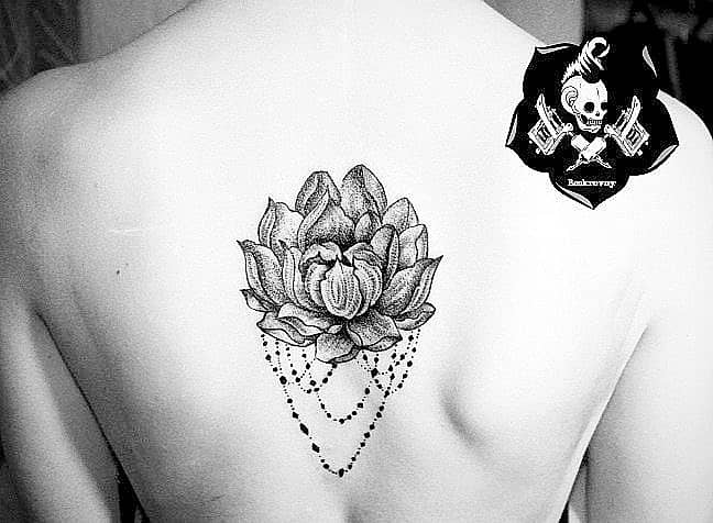 Ornamental Lotus with Beaded Chains