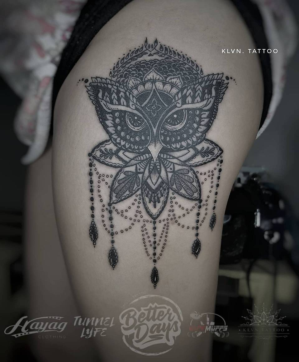 Ornamental Owl Mandala
