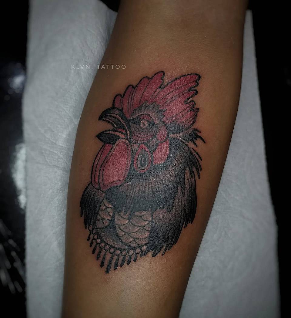 Ornamental Rooster Head (Neo-Traditional)