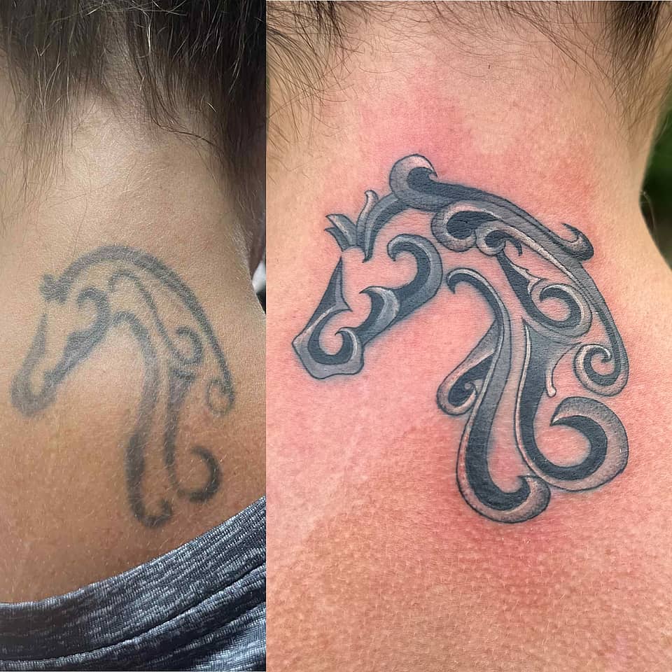 Ornamental Swirling Horse Head