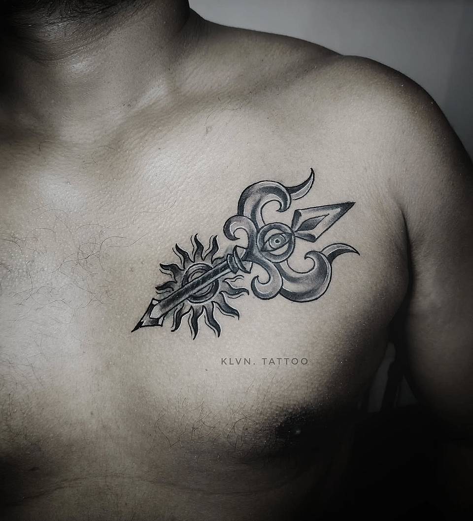 Ornamental Trident and Sun