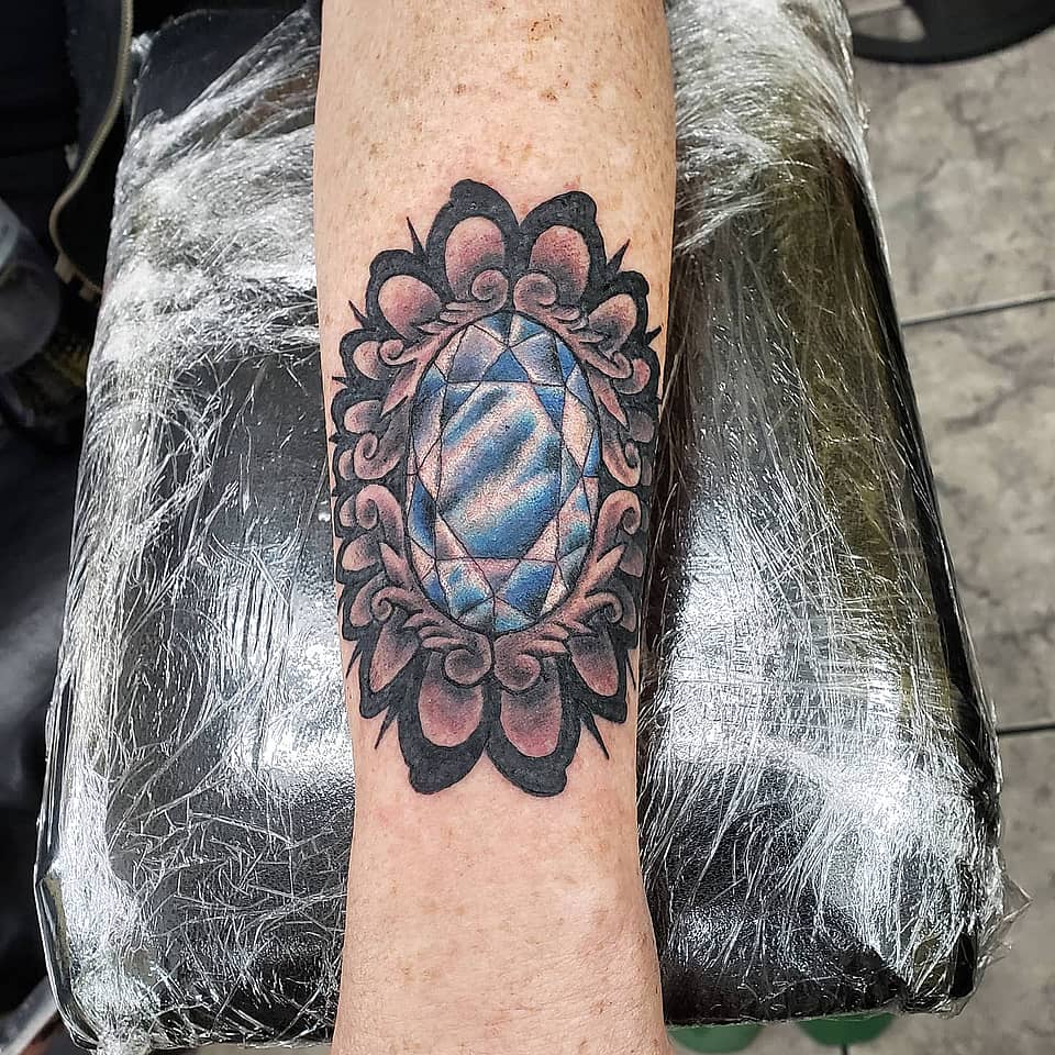 Ornate Blue Gem Cameo
