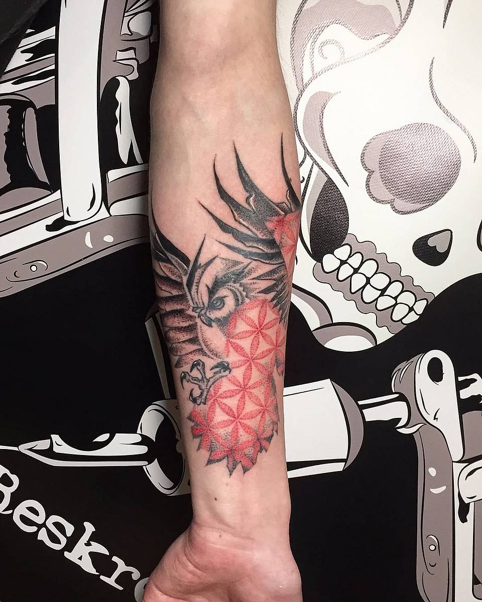 Owl and Flower of Life