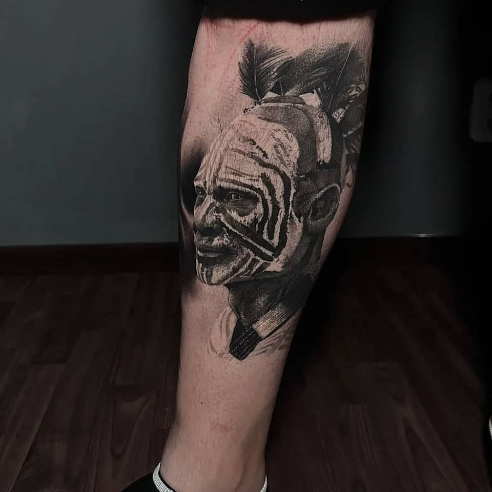 Painted Tribal Warrior Portrait