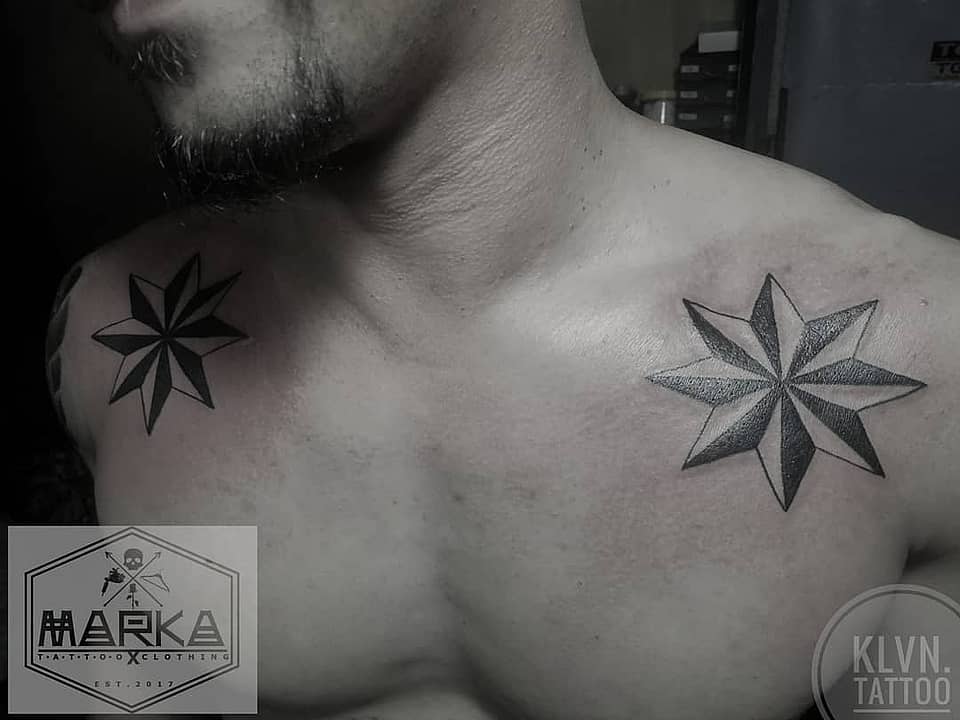 Paired Geometric Compass Stars