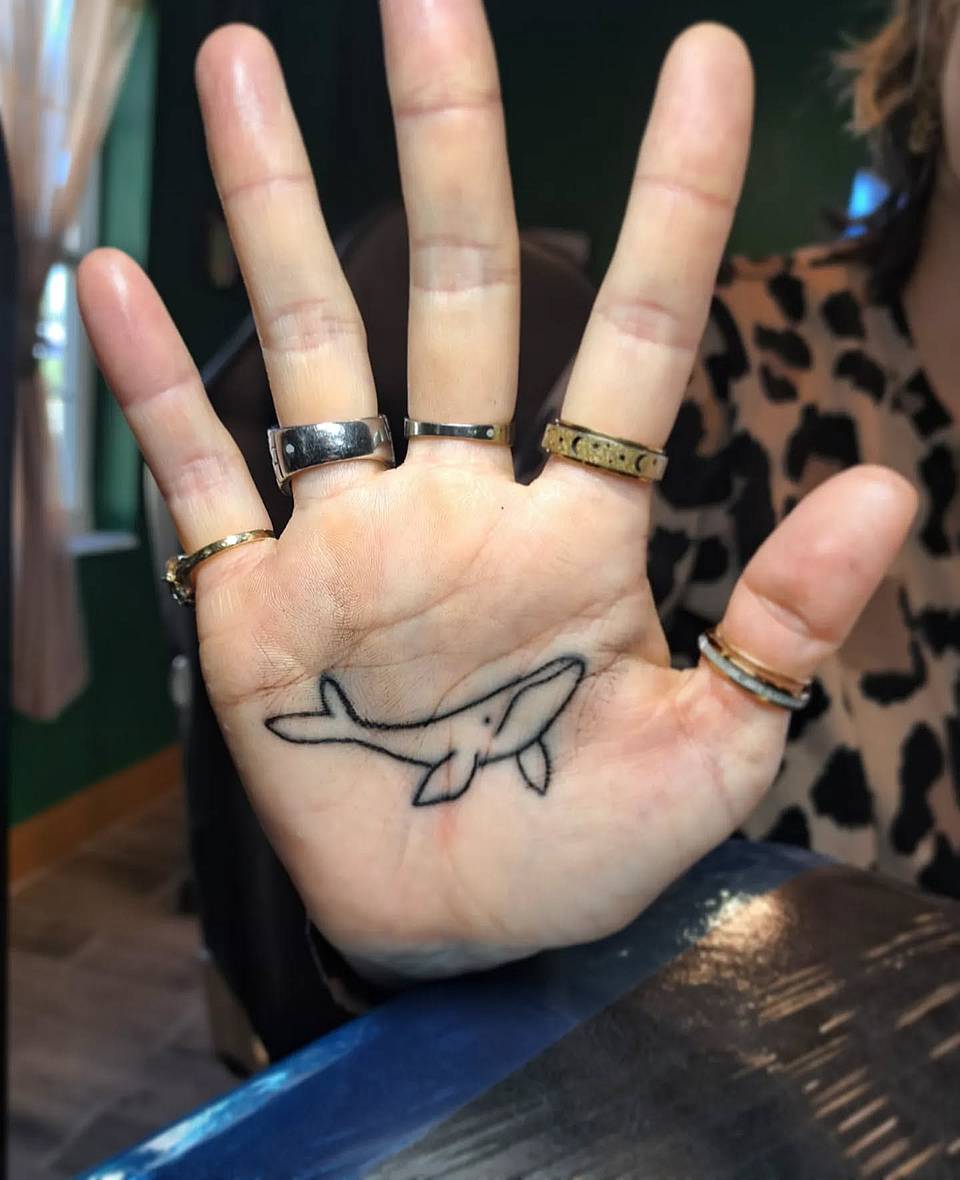 Palm Whale Outline