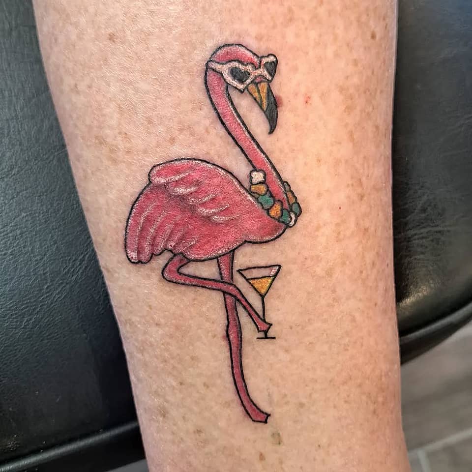 Party Flamingo with Shades