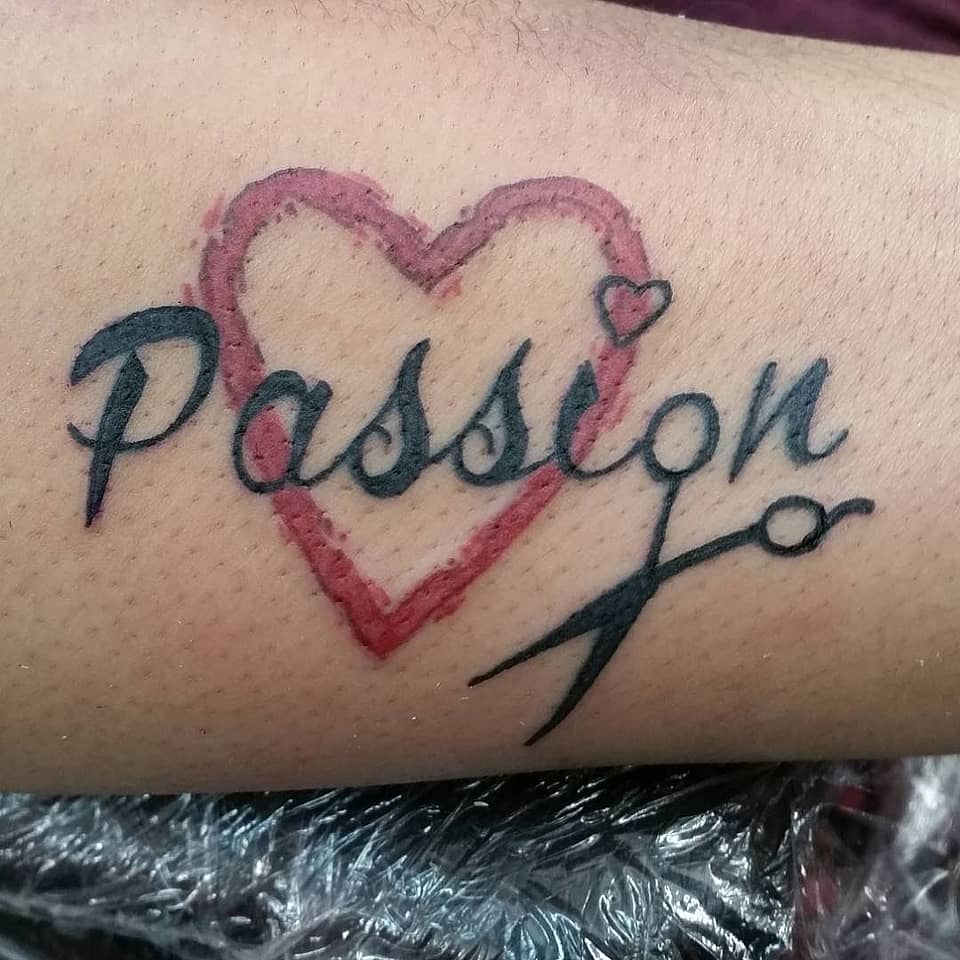 Passion Script with Heart and Scissors