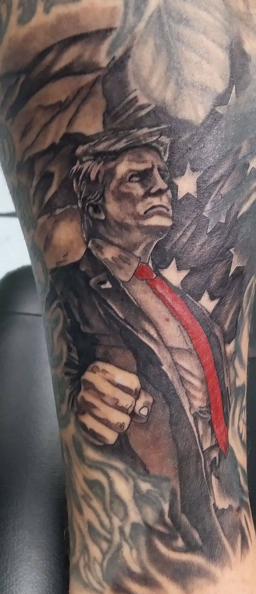 Patriotic Portrait with Red Tie