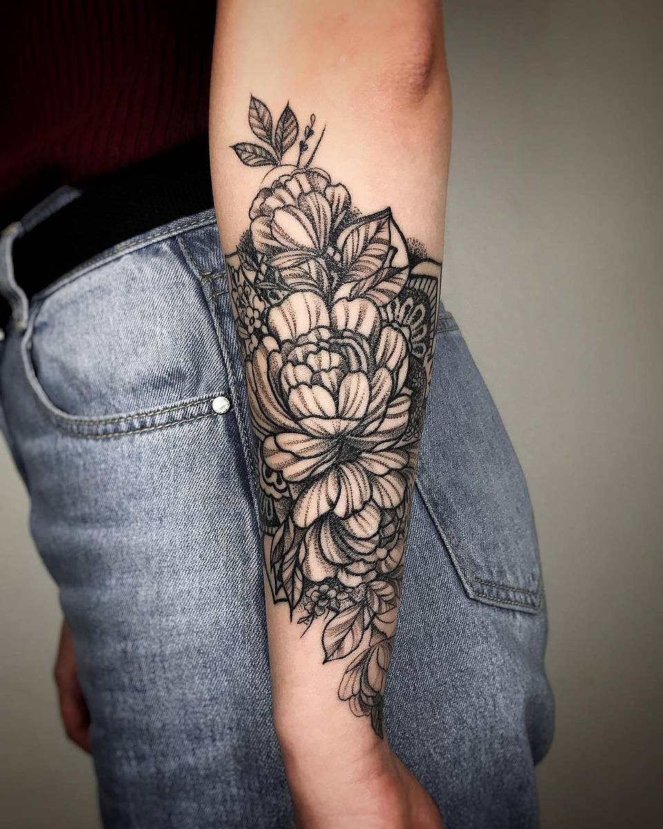 Peony Garden Forearm Bouquet