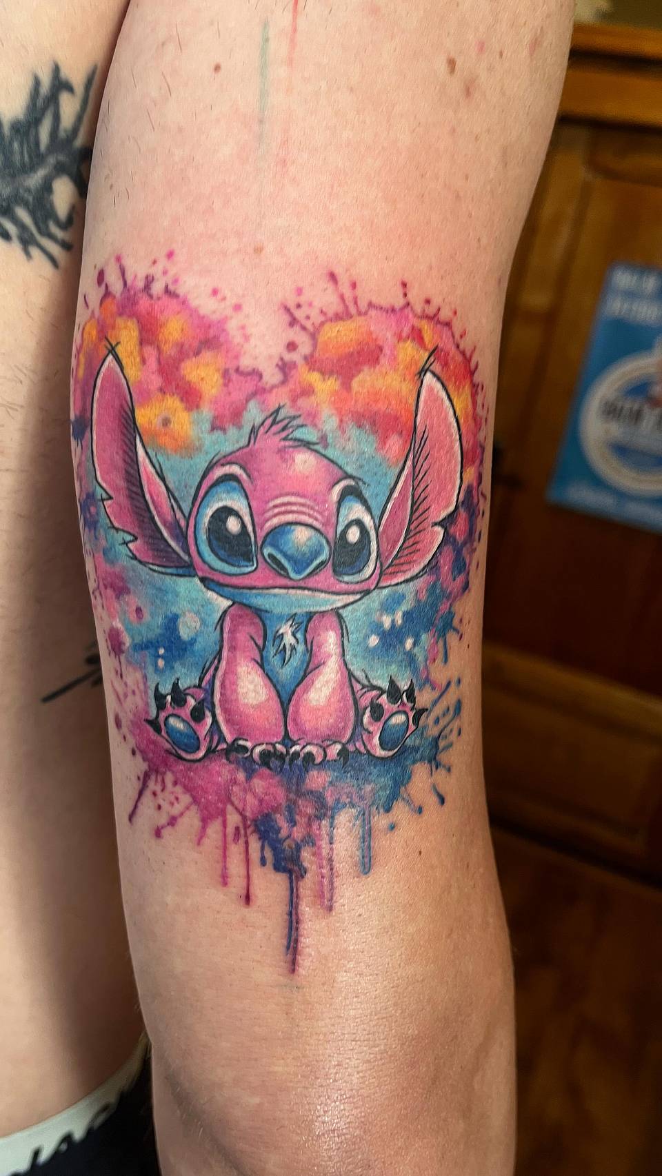 Pink Stitch Watercolor Splash