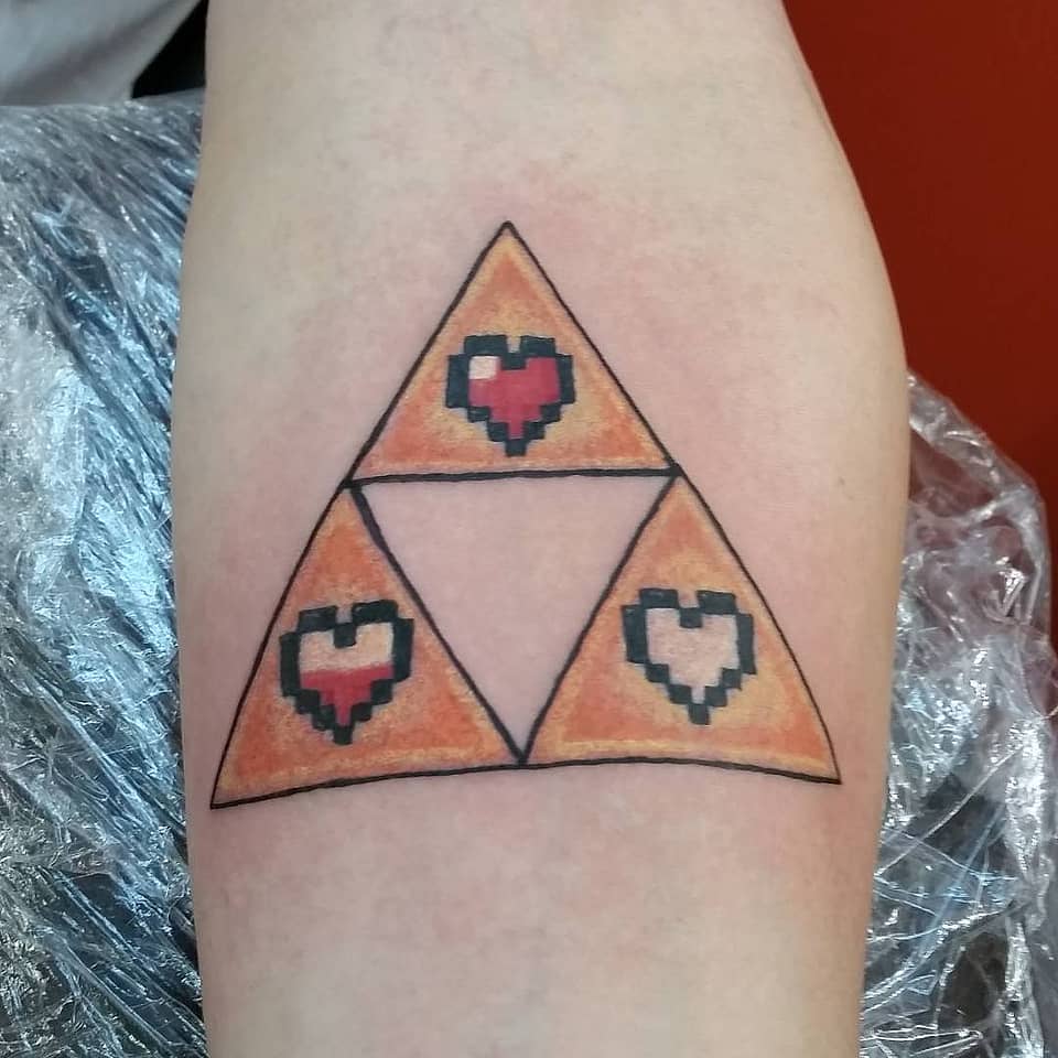 Pixel Triforce Hearts