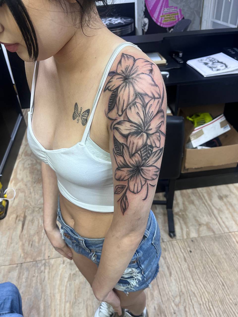 Plumeria Cascade Half-Sleeve