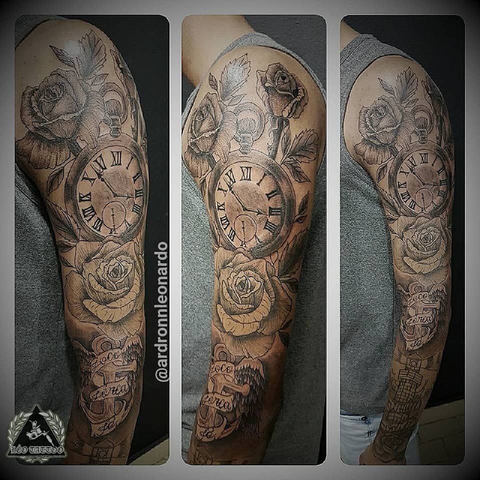 Pocket Watch and Roses Sleeve