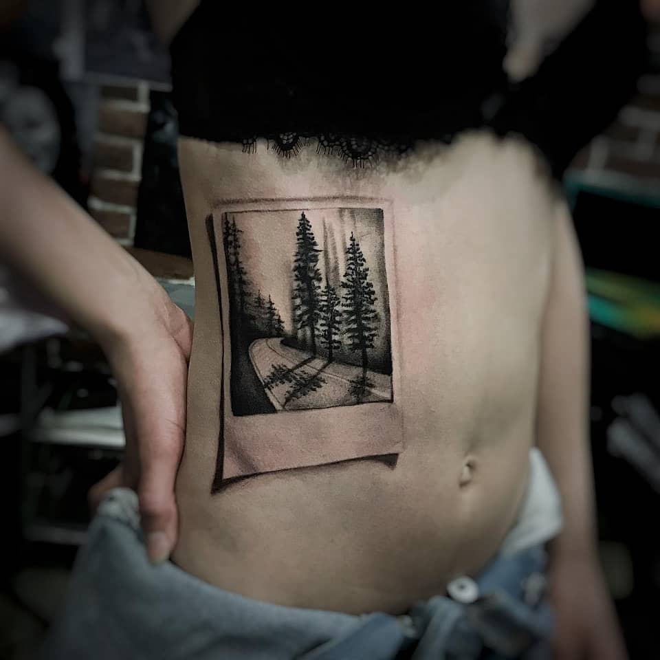 Polaroid Forest Path