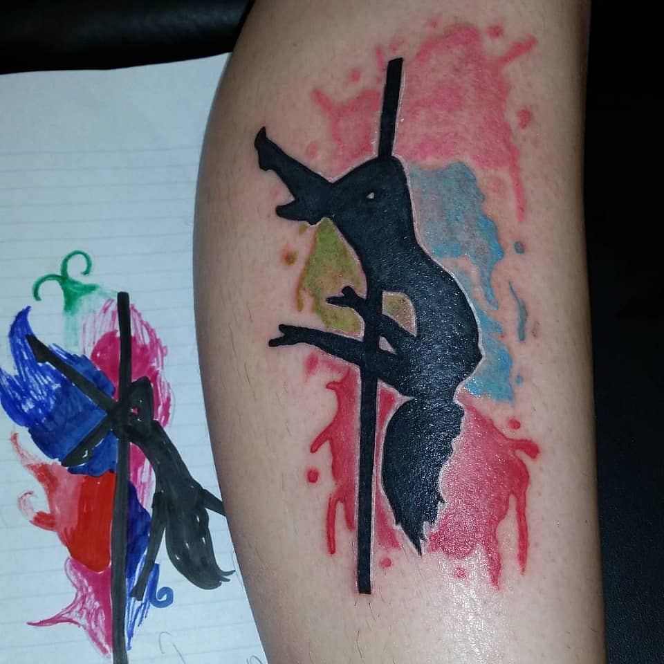 Pole-Dancing Fox Silhouette