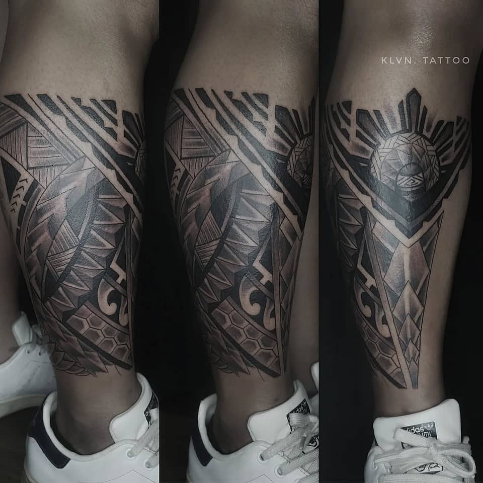 Polynesian Geometric Calf Panel