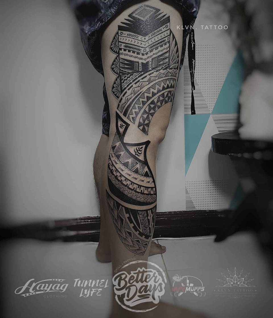Polynesian-Inspired Leg Sleeve