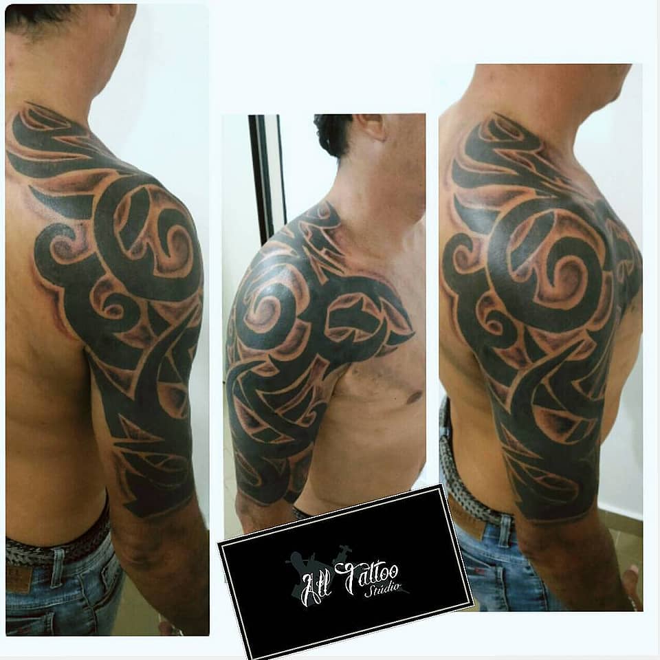 Polynesian-Inspired Tribal Half Sleeve