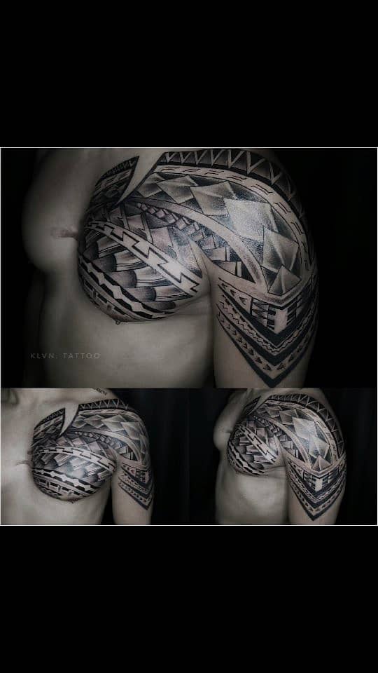 Polynesian Shoulder-to-Breast Tribal