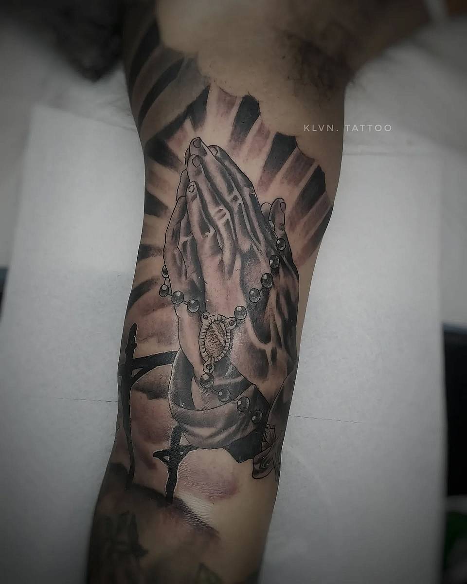 Praying Hands with Rosary