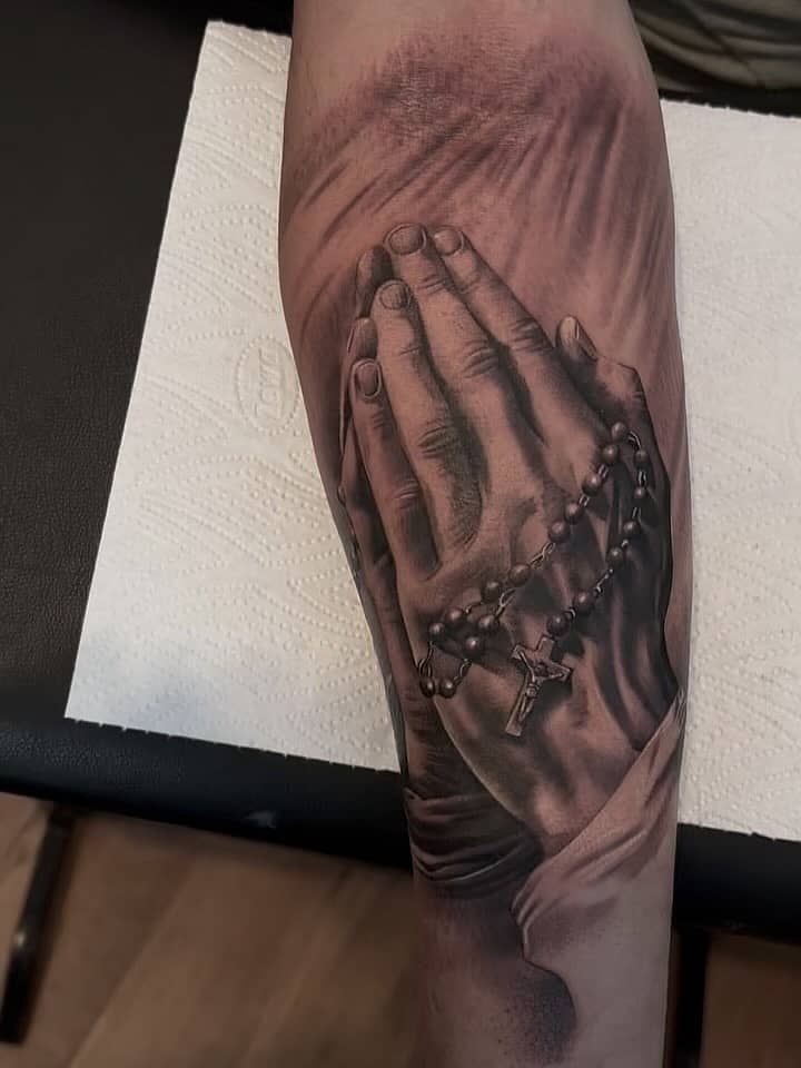 Praying Hands with Rosary