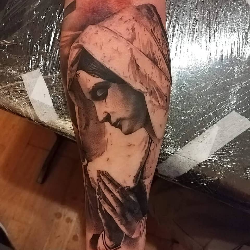 Praying Virgin Mary Portrait