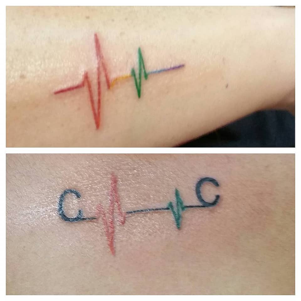 Pride Pulse Heartbeat with Initials