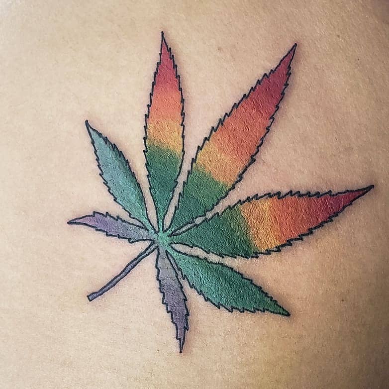 Prismatic Rasta Cannabis Leaf