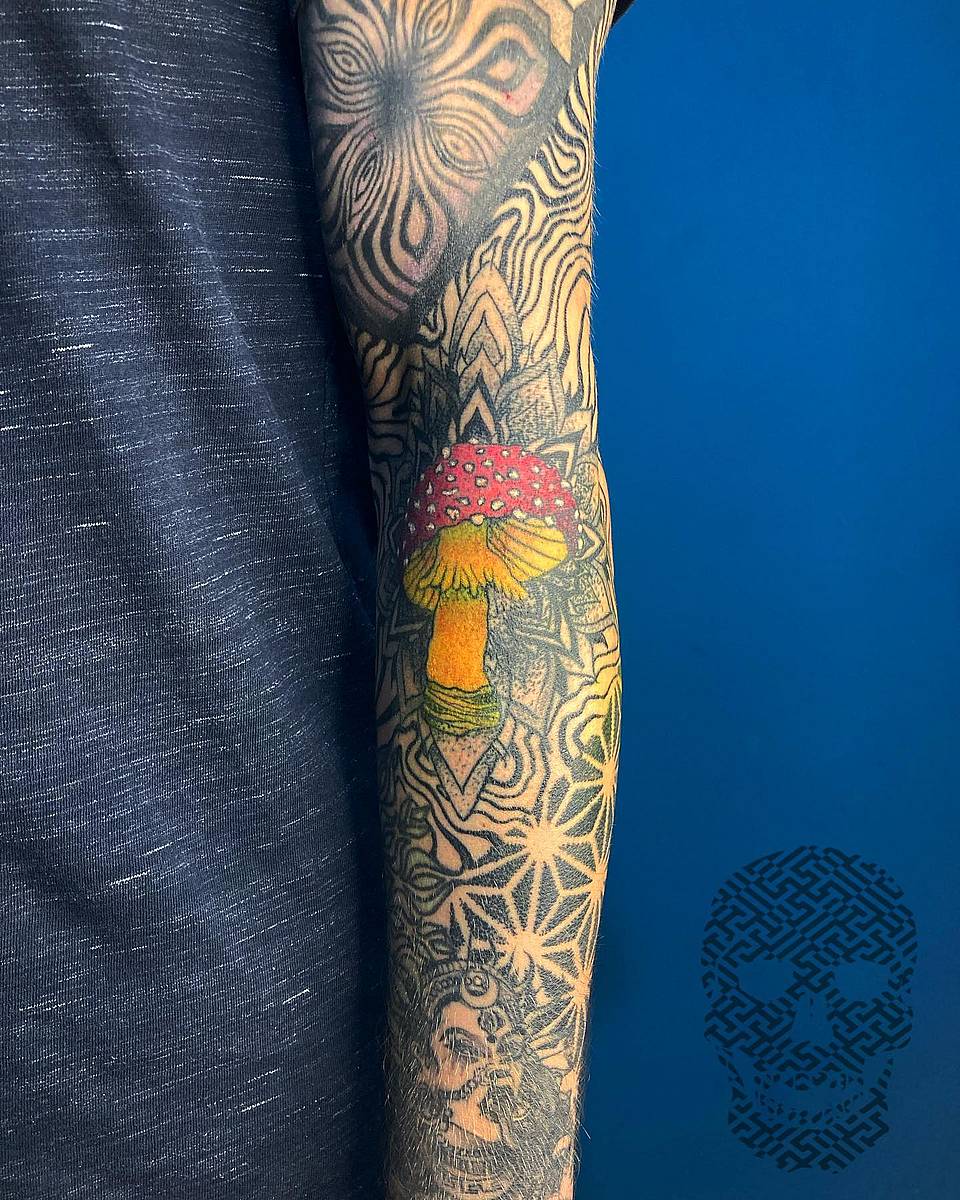 Psychedelic Fly Agaric Forearm Sleeve