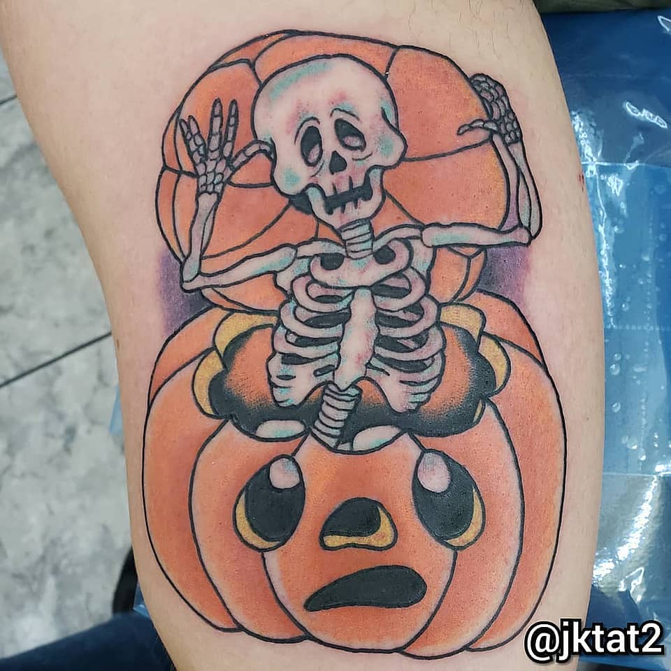 Pumpkin Pop Skeleton