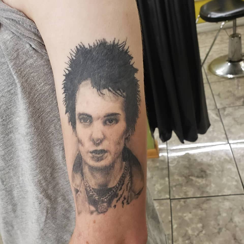 Punk Portrait in Black and Gray