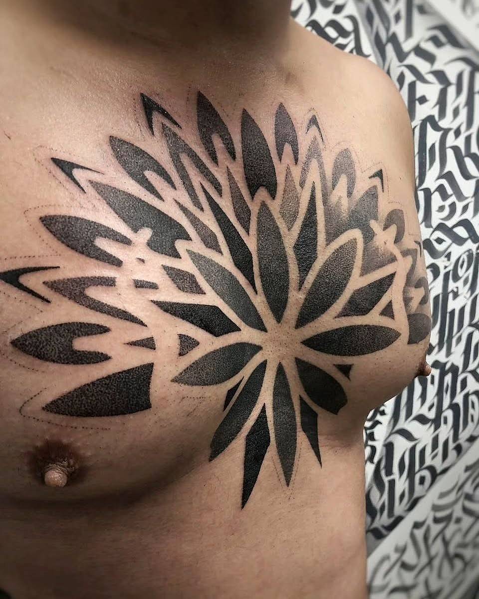 Radiant Blackwork Petal Mandala