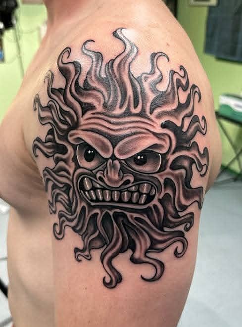 Raging Sun Face