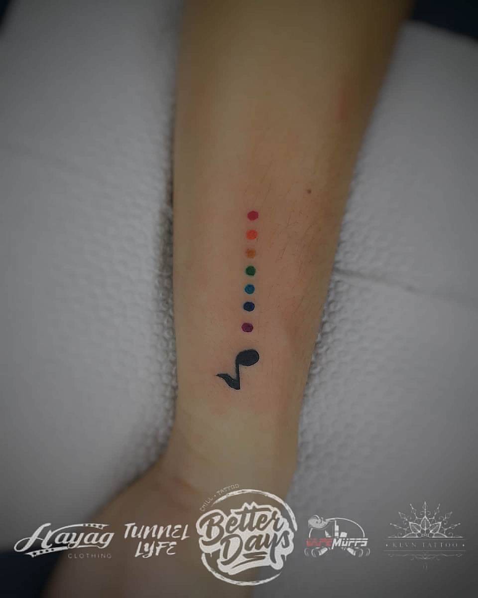 Rainbow Chakra Dots with Musical Note