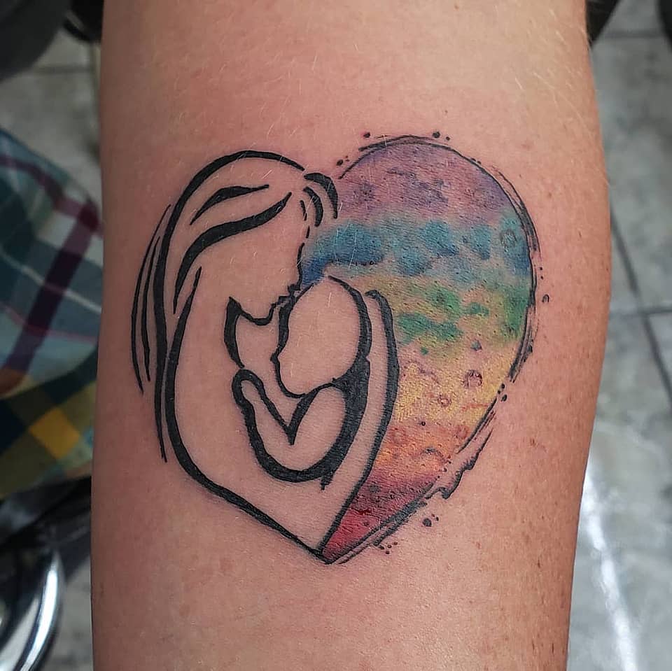 Rainbow Mother and Child Heart