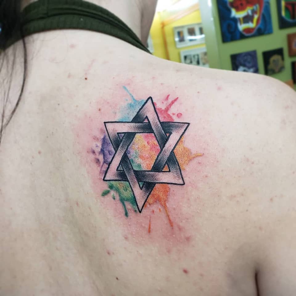 Rainbow Star of David Splash
