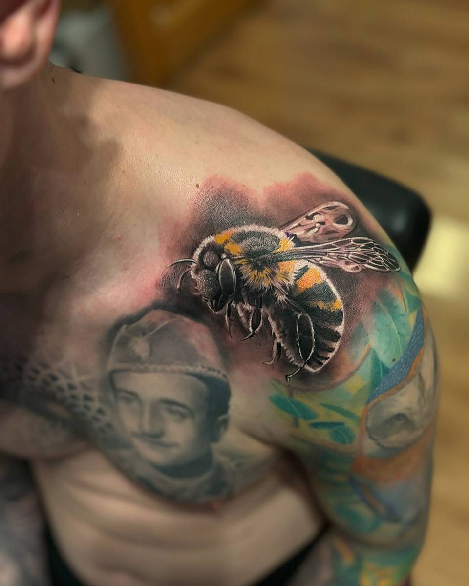 Realistic Bumblebee in Flight