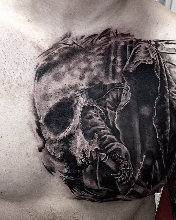 Reaper and Skull Chest Piece