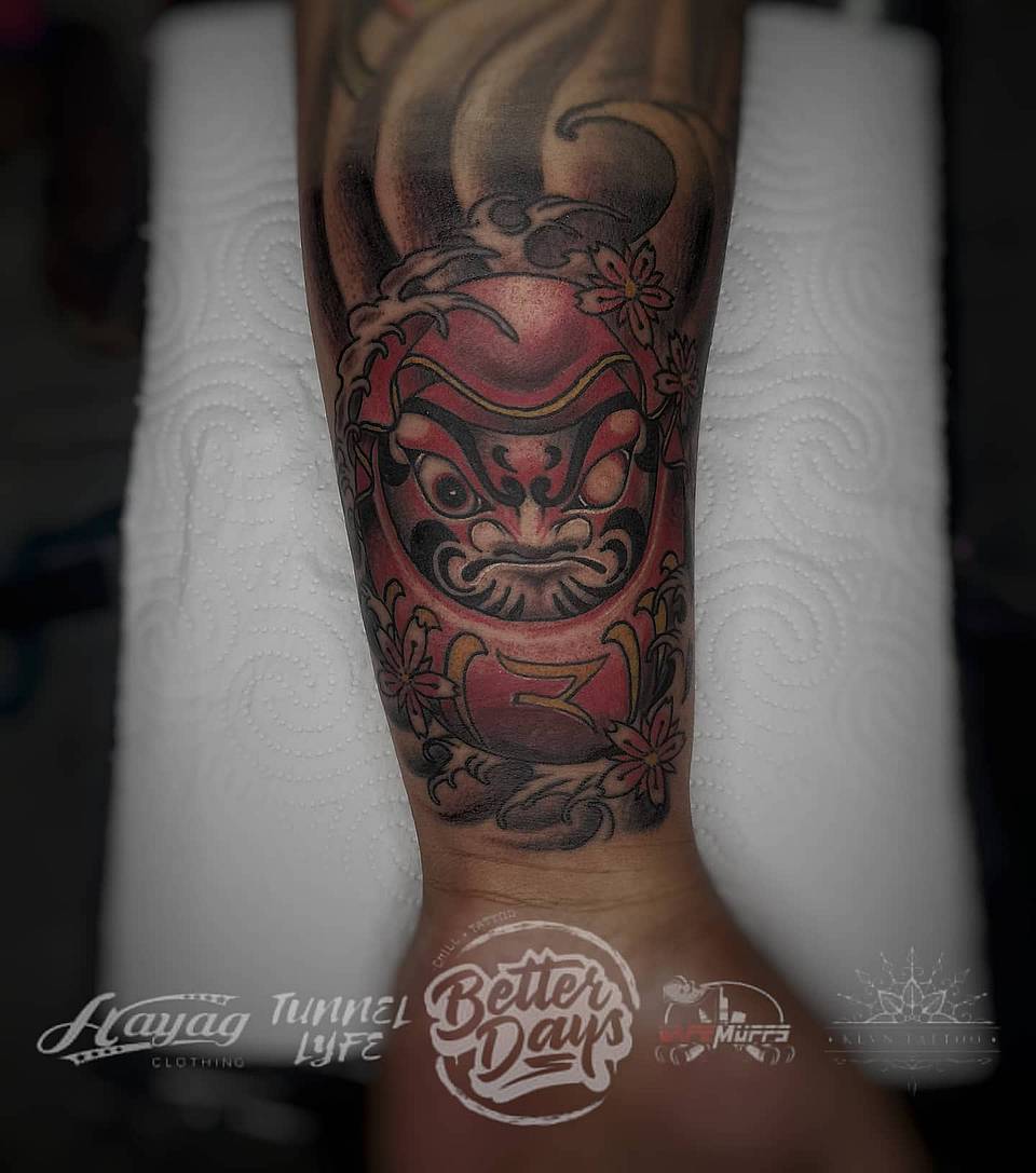 Red Daruma Doll with Sakura