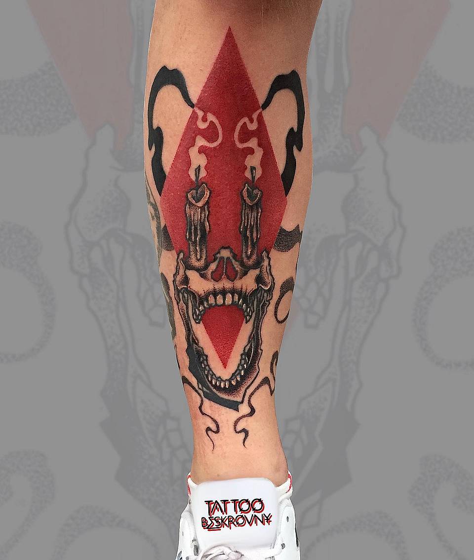 Red Diamond Demon Skull