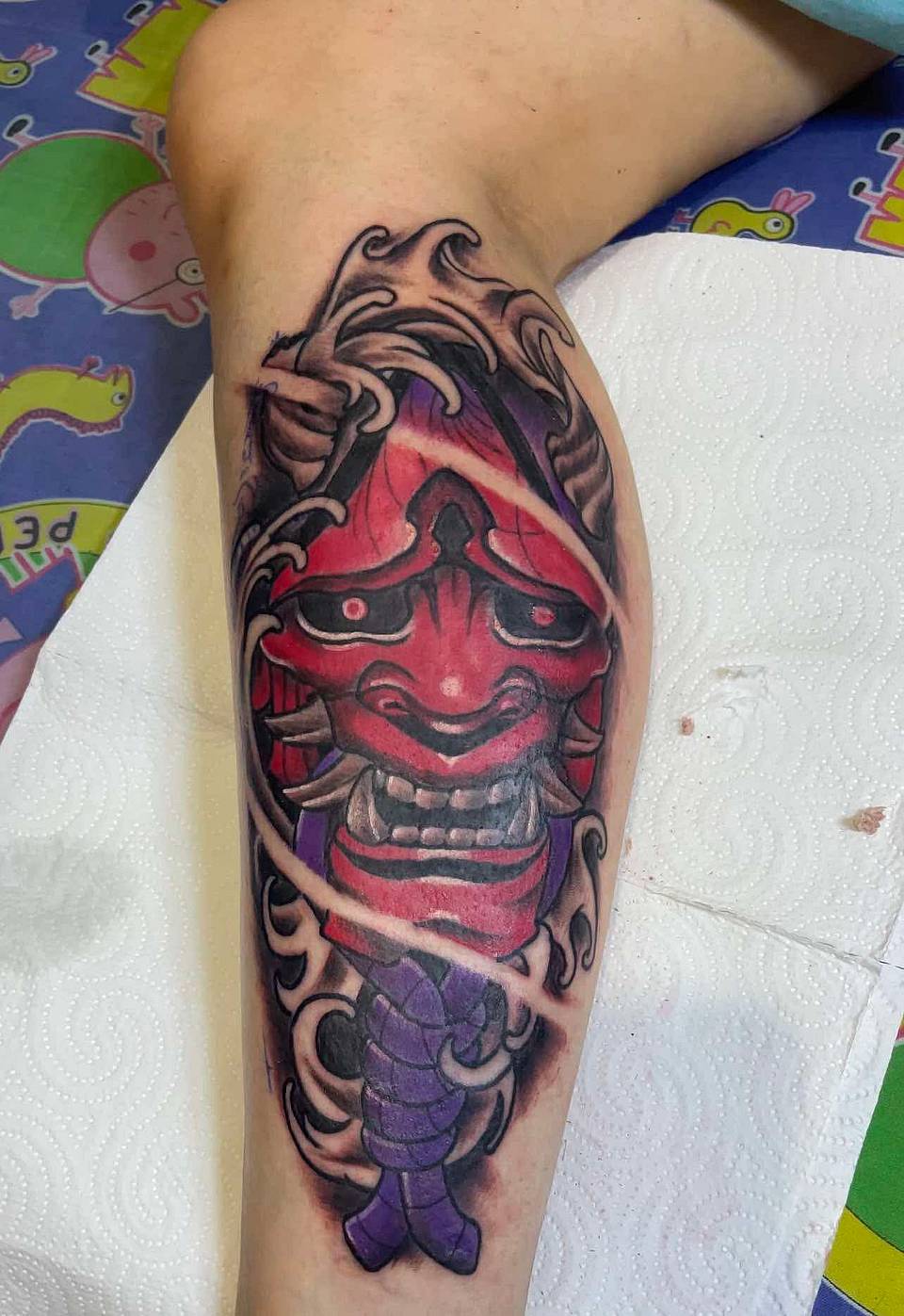 Red Hannya Mask with Purple Cord