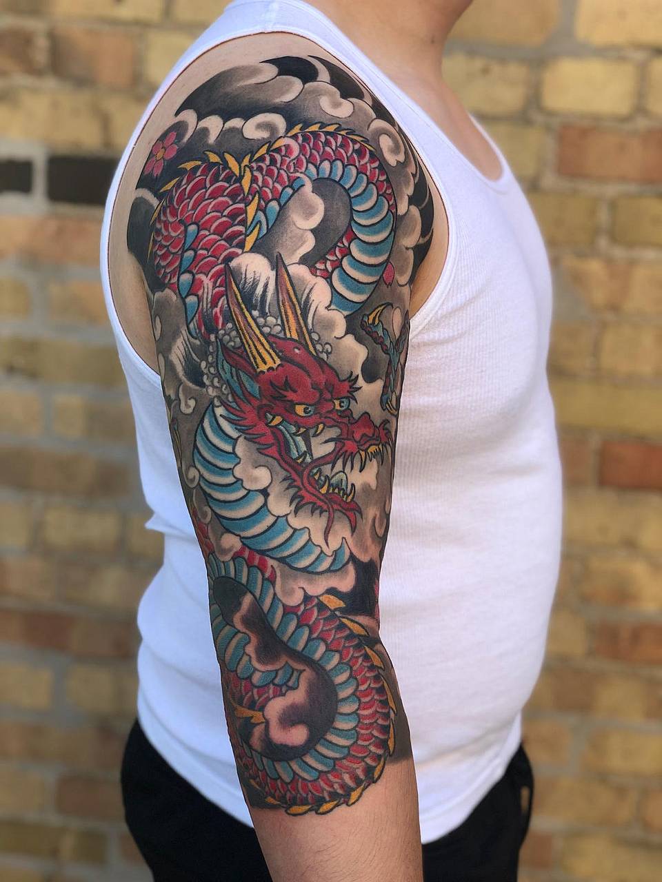 Red Japanese Dragon Sleeve