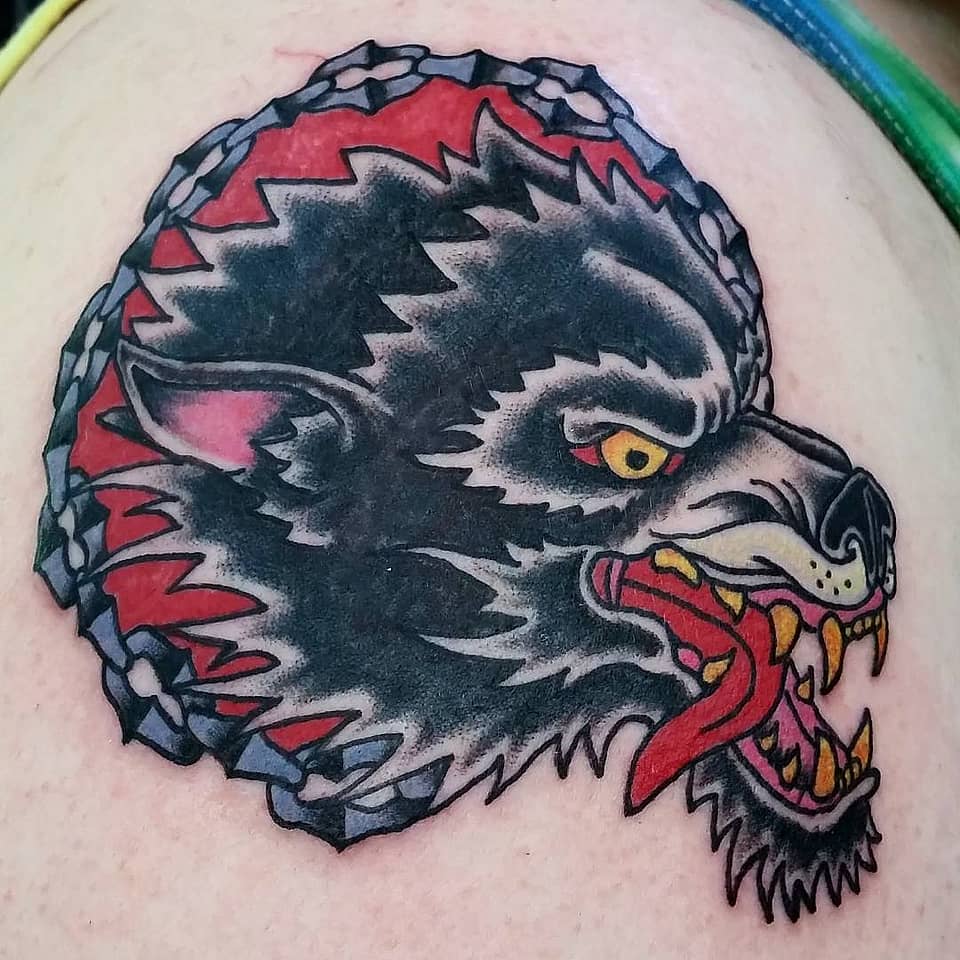Red Moon Werewolf Head