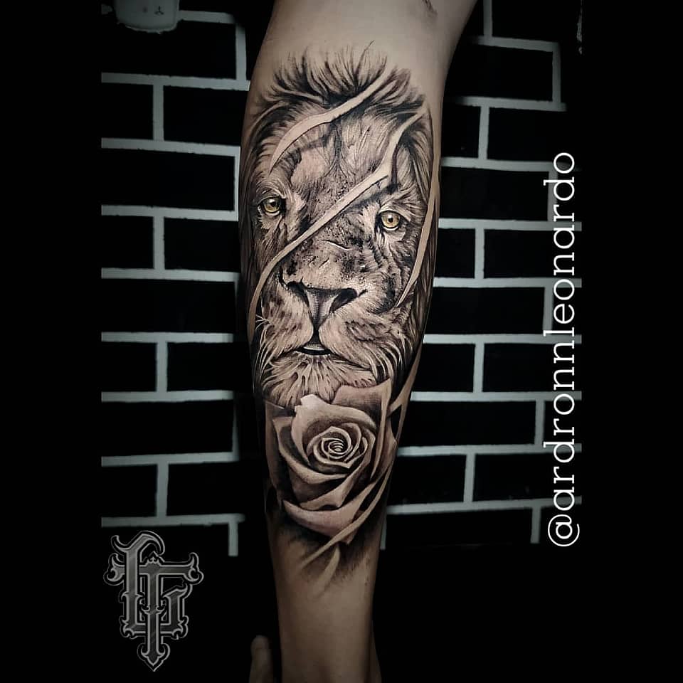 Regal Lion and Rose