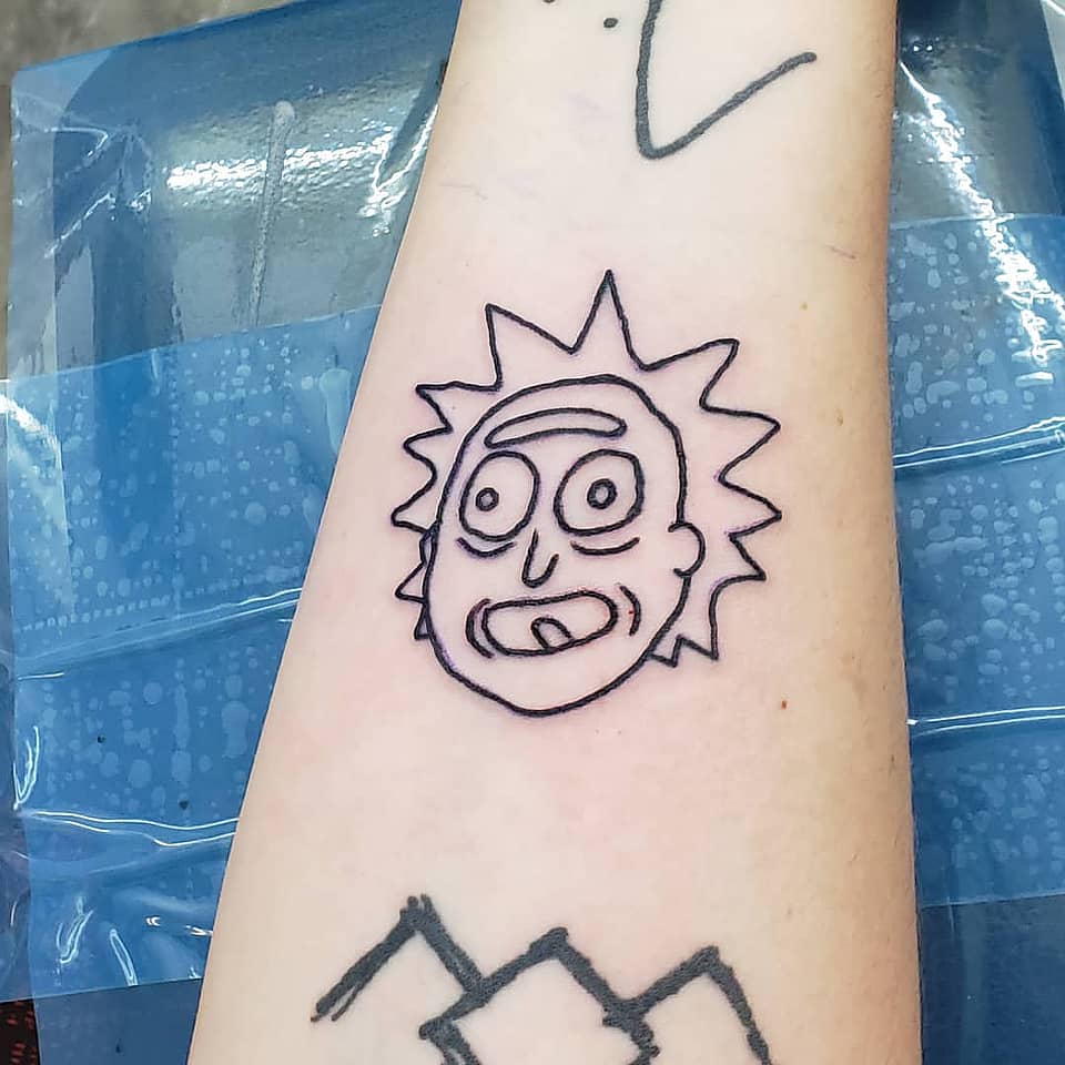 Rick Sanchez Minimal Line Portrait