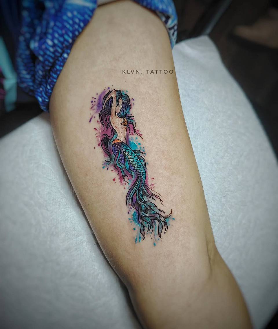 Rising Watercolor Mermaid
