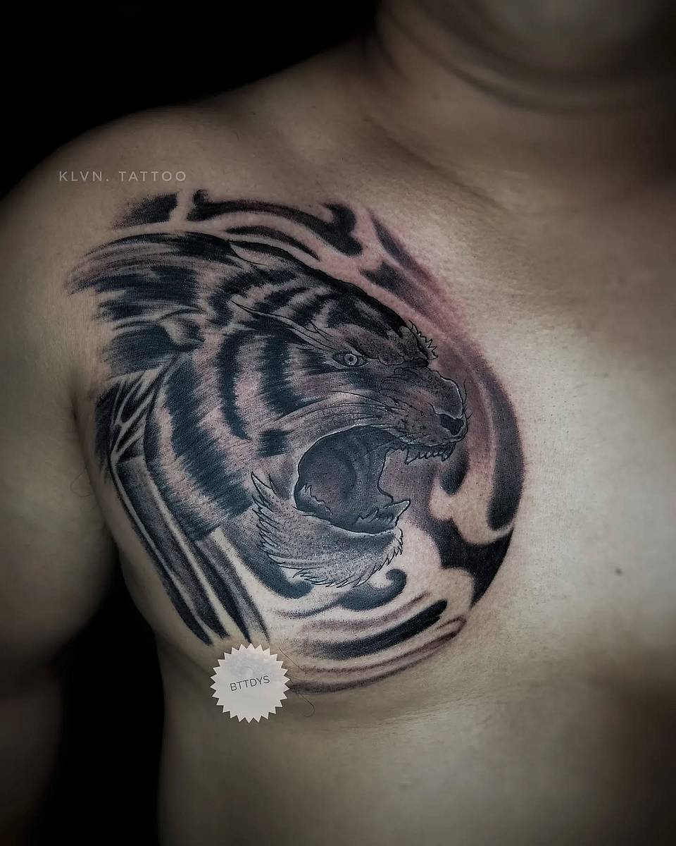 Roaring Tiger Chest Piece