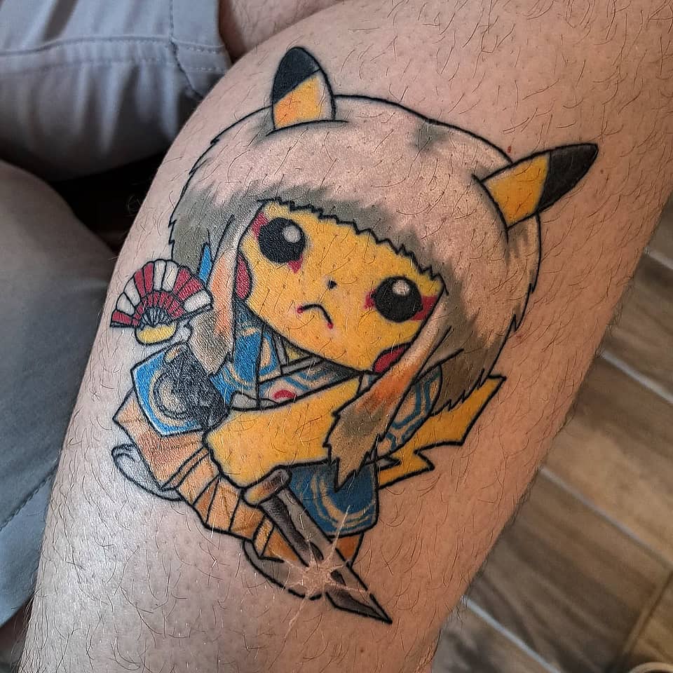 Ronin Pikachu with Tanto and Fan